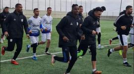 جانب من تدريبات فريق شباب رفح