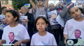 تظاهرة على دوار المنارة وسط رام الله تضامنًا مع الأسرى المضربين عن الطعام