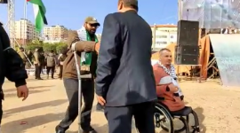 حضور لافت للجرحى في مهرجان انطلاقة حماس 35 في غزة