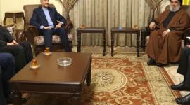 وزير الخارجية الإيراني حسين أمير عبد اللهيان مع  أمين عام جماعة "حزب الله" اللبناني حسن نصر الله