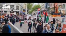 مظاهرة في العاصمة النمساوية فينا نصرة لغزة وفلسطين