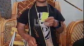 قصي كرم أبو ريدة الحاصل على معدل 95.4% من الفرع الأدبي.. يتحدى إعاقته