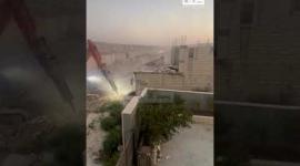 هدم منزل قيد الانشاء للمواطن محمد زكريا حمدان في حي البقعان ببلدة عناتا بالقدس المحتلة.