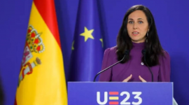 الوزيرة الإسبانية عبرت عن قلقها العميق من التصعيد في الهجمات الإسرائيلية على قطاع غزة وطالبت الاتحاد الأوروبي بالتدخل والرد (وكالة الأنباء الأوروبية)