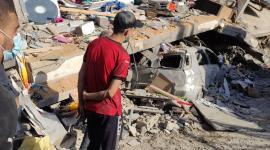 اللحظات الأولى للمجزرة التي ارتكبتها طائرات الاحتلال بحي سكني في منطقة اليرموك بغزة