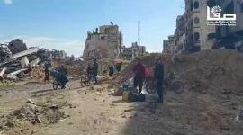 دمار واسع في مناطق الأمن العام وبهلول والشارع الثالث شمال غربي مدينة غزة بعد انسحاب قوات الاحتلال