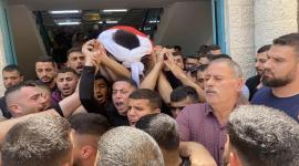 تشييع جثمان الشهيد مصطفى حمد في مخيم قلنديا شمال القدس