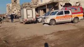 جانب من تسوية طريق الرشيد الساحلي لاستقبال العائدين من وسط وجنوب القطاع