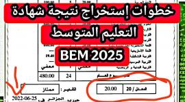 نتائج شهادة التعليم المتوسط (البيام) 2025