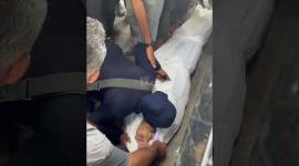 تشييع عدد من الشهداء الذين ارتقوا في الاستهدافات الأخيرة من مجمع الشفاء الطبي في مدينة غزة