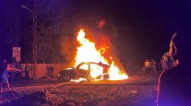 السيارة المستهدفة في حومين الفوقا