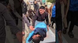 وداع الشهيد الطفل المعتصم بالله الشرافي (13 عامًا) ارتقى برصاص الاحتلال ببلدة بني سهيلا بخانيونس