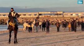 شاطئ غزة فسحة حياة ومخيم للنازحين