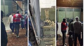 مستوطنون يحرقون مسجدًا في قرية دوما جنوب نابلس