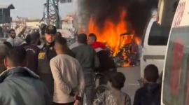 قصف سيارة وسط غزة