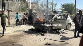 المركبة المستهدفة غرب غزة