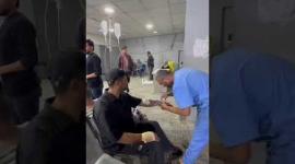 مشاهد لموقع استهداف طائرات الاحتلال في حي الرمال غرب مدينة غزة ونقل المصابين