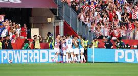 فرحة منتخب كرواتيا بهدف المباراة الوحيد