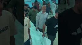 صلاة الجنازة على شهداء عائلة لبد في غزة