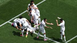 فرحة منتخب مصر بالهدف في مرمى بلجيكا