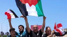 حسام حسن يرفع علم فلسطين