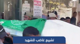 تشييع جثمان الشهيد علي حسن شملخ الذي اغتالته طائرات الاحتلال أمس في حي الشيخ عجلين جنوب غربي مدينة غزة