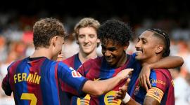 فرحة برشلونة بالفوز