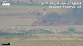 اشتعال الأراضي الزراعية  شرق مدينة غزة بفعل طائرة ورقية