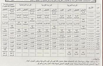 جدول الامتحانات النهائية للسادس الاعدادي 2022 العراق