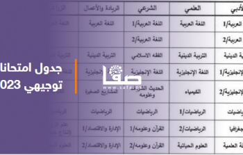 جدول امتحانات الثانوية العامة توجيهي 2023 فلسطين