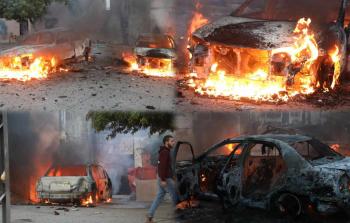 مستوطنون يُضرمون النار في مركبتين شرق القدس