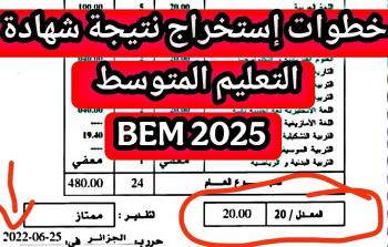 نتائج شهادة التعليم المتوسط (البيام) 2025