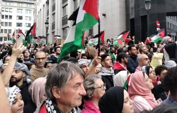 تظاهرات حاشدة في بروكسل دعمًا لغزة