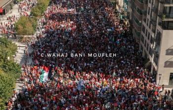 مظاهرات حاشدة في بروكسل إسنادًا لغزة