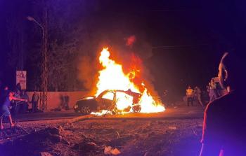 السيارة المستهدفة في حومين الفوقا