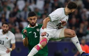 جانب من مباراة فلسطين وسوريا