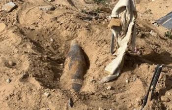 قذيفة إسرائيلية غير منفجرة في غزة- توضيحية