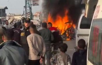 قصف سيارة وسط غزة