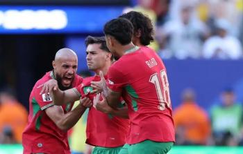 فرحة المغرب بالهدف في مرمى البرازيل