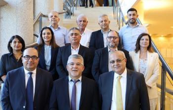 مرشحو القائمة المشتركة خلال تقديم قائمتهم لانتخابات الكنيست