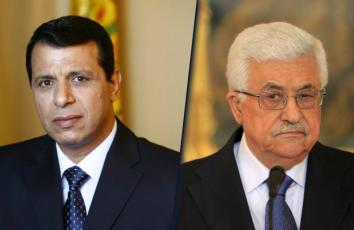 الرئيس محمود عباس (يمين) والقيادي المفصول من حركة فتح محمد دحلان