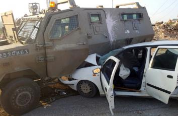 السيارة التي استخدمها الشاب الفلسطيني بعملية الدهس برام الله