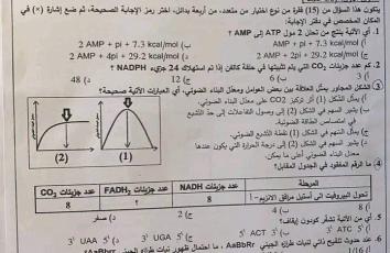 إجابات امتحان الأحياء توجيهي 2022 فلسطين