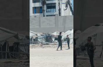 مقر اللجنة القطرية لإعمار غزة يتحول إلى مأوى للنازحين