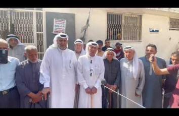 جانب من المؤتمر الصحفي للتجمع الوطني للقبائل والعشائر والعائلات الفلسطينية في غزة
