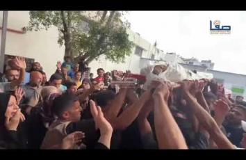 الأسيرة المحررة فاطمة الزق تودع ابنها يوسف باستهدف شقة سكنية في مدينة غزة