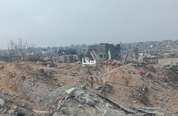 منطقة "أصلان" التي دمرتها قوات الاحتلال بالكامل شمال غربي بيت لاهيا شمالي قطاع غزة