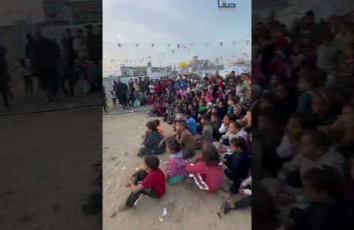 مهرجان غزة السينمائي للأطفال يبدأ عروضه في مخيمات النزوح