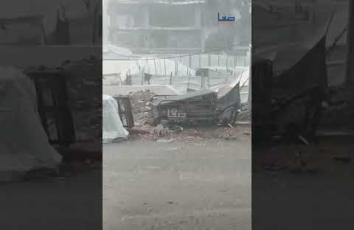 هطول أمطار غزيرة على خيام النازحين المهترئة في مدينة غزة