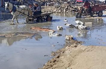  تجمّع مياه الصرف الصحي في شوارع شمال غزة